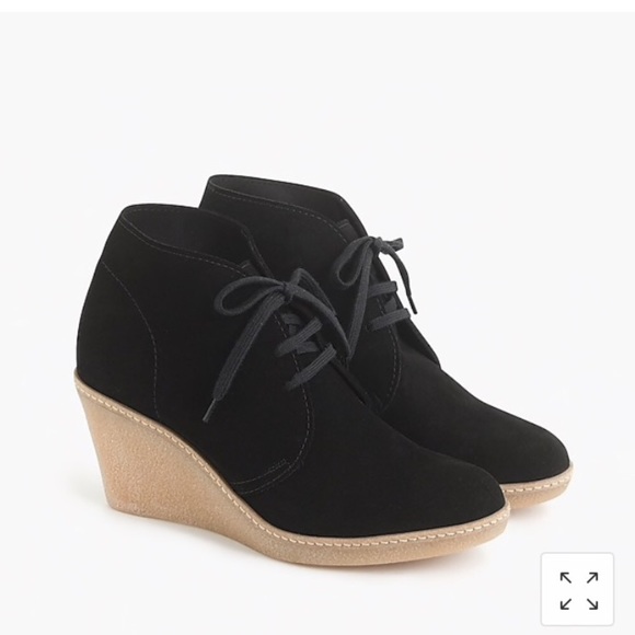 J. Crew Shoes - J. Crew MacAlister Black Rubber Wedge Booties
